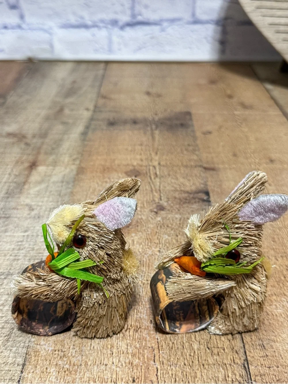 Pier 1 Easter Farmhouse Carrot Basket, Bunny, Carrots Napkin Rings Assorted Ado